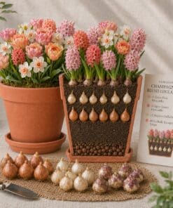 Eksklusiv Champagne & Blush-løglasagne – 30 store premium-blomsterløg til én krukke